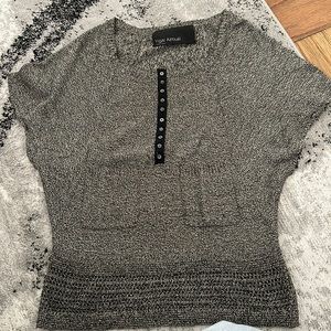 Short sleeve oversized small sweater - top